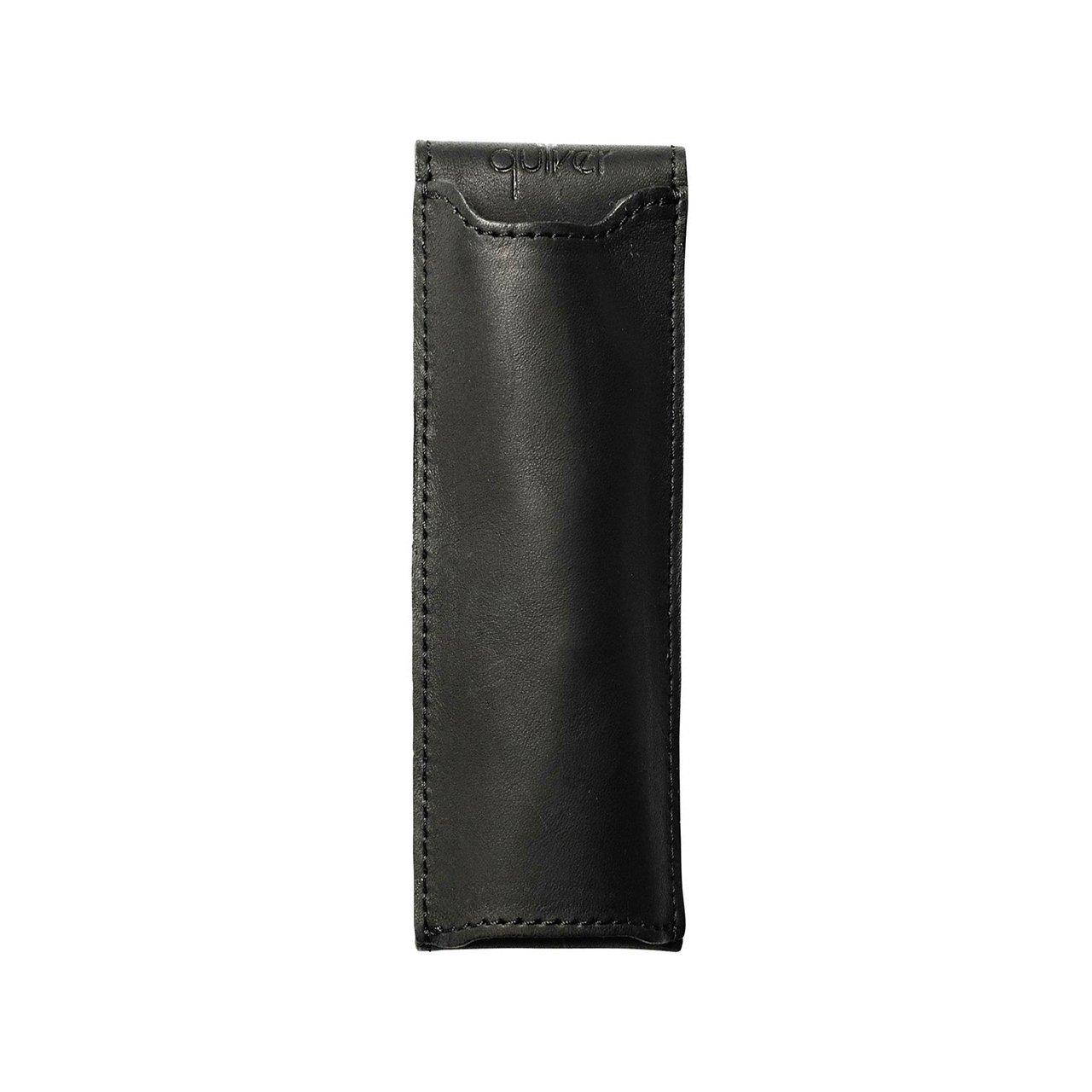 Pocket Two Pen Holder Quiver, Pen Holder For Notebooks, Pen Sleeve For Notebooks, A6, 5.5" - 6.5" tall. (14cm - 16.5cm) (Black Leather)