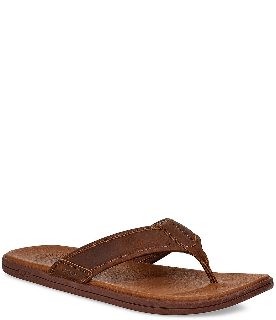 UGG&reg; Men's Seaside Leather Flip Flops