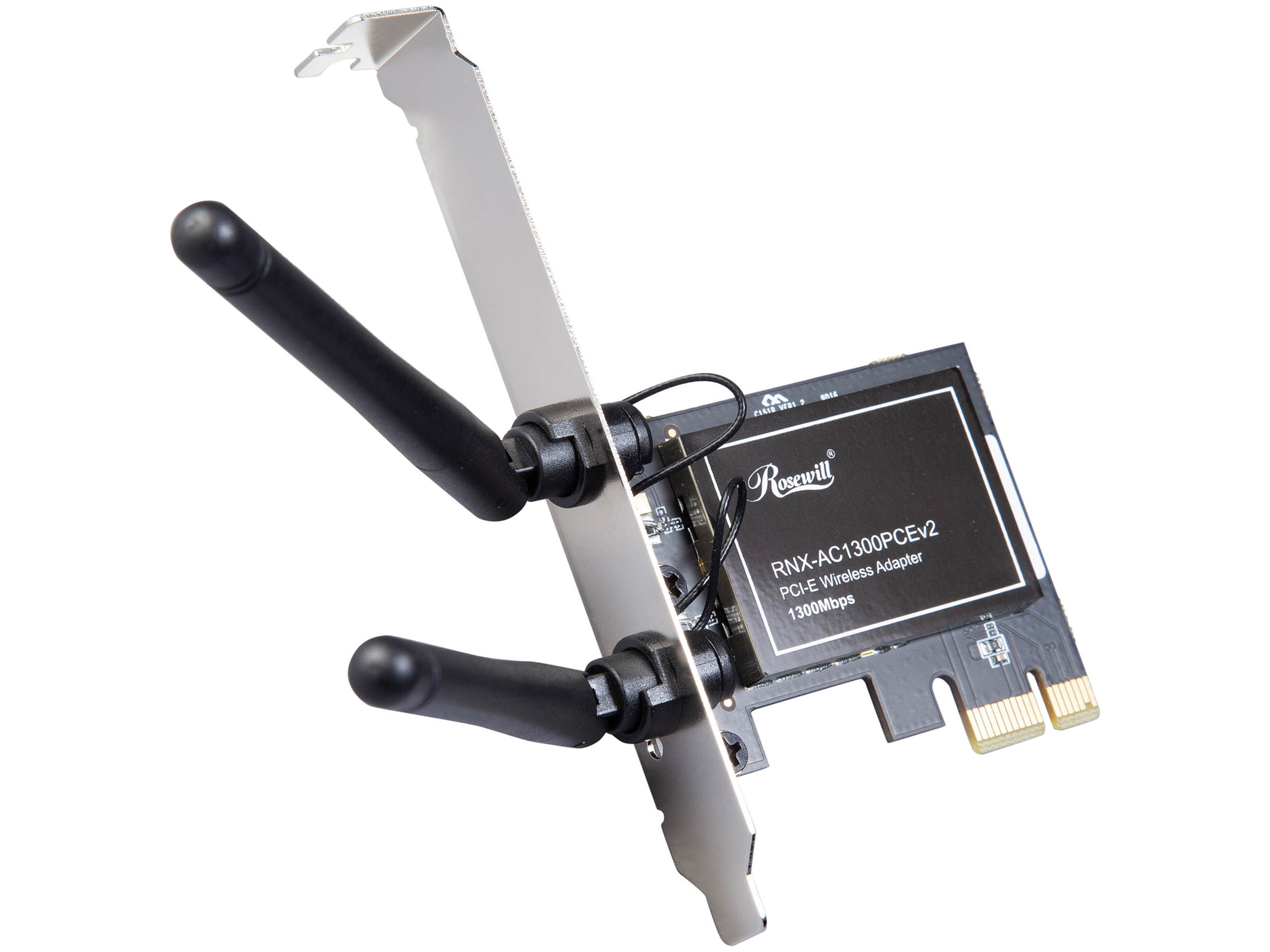 Rosewill RNX-AC1300PCEv2 PCIE Wi-Fi Card 1300Mbps Dual Band 5.8GHz/2.4GHz Wireless PCIE Adapter for PC Desktop, Support Windows 10
