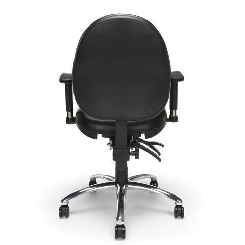 Twenty-Four Hour Fully Adjustable High-Back Vinyl Computer Task Chair (Black)