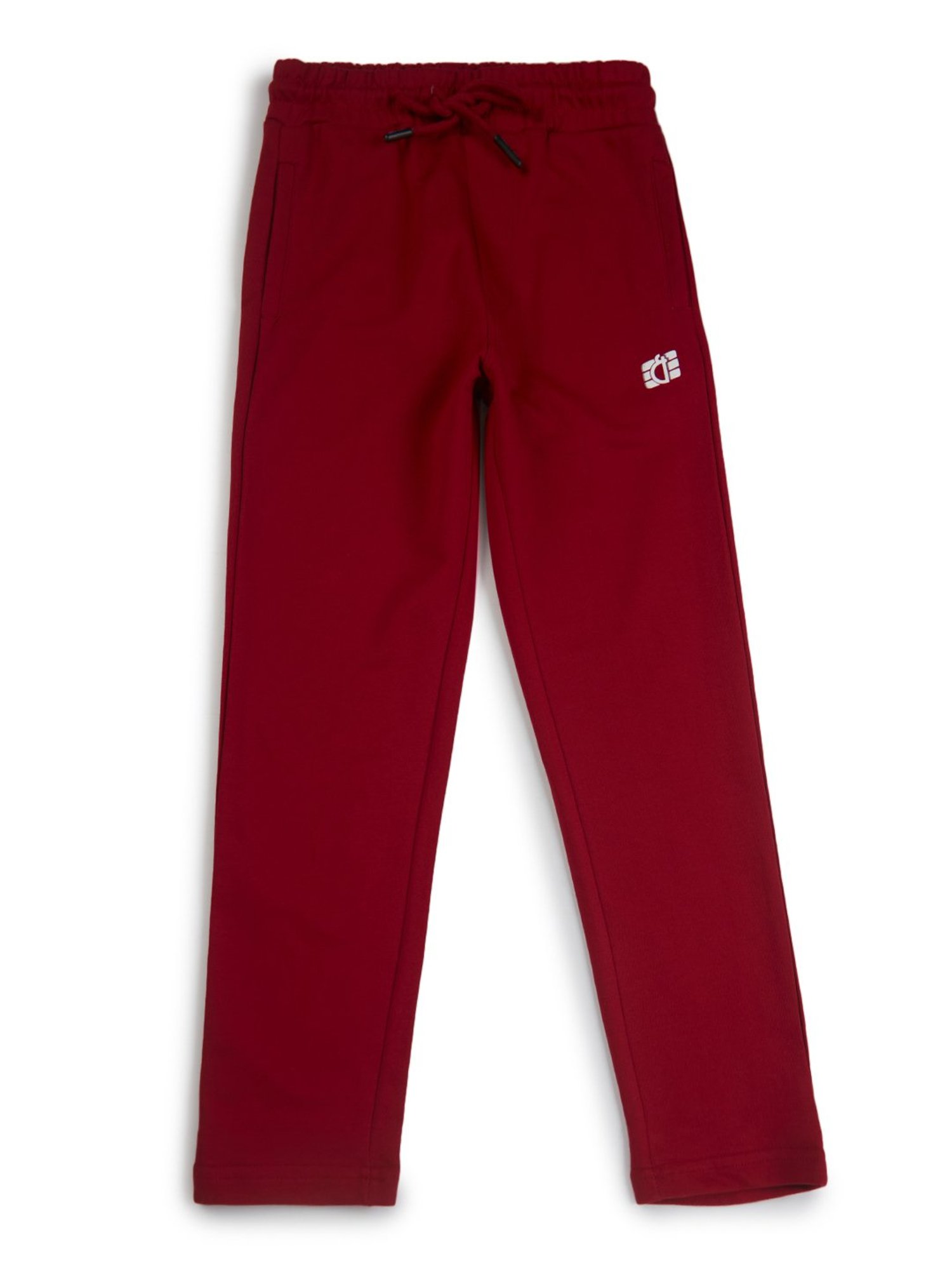 Gini & Jony Boys Maroon Solid Trackpants