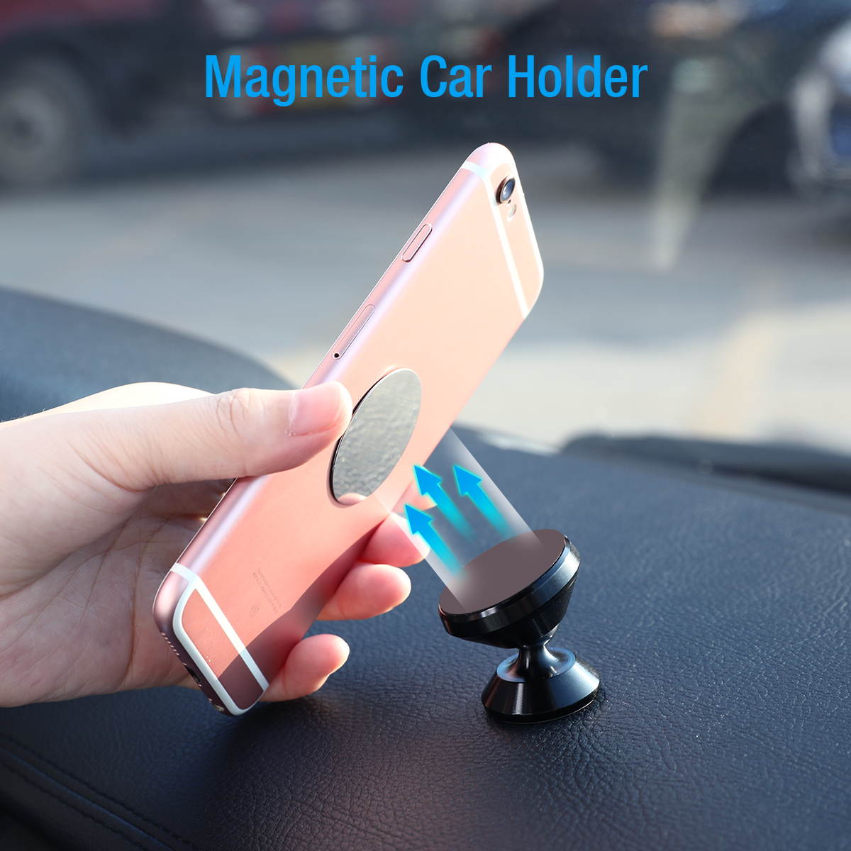 FirstPower 360&deg; Magnetic Car Holder Mount Cell Phone Holder Stand Dashboard Stick Pad Bracket For iPhone 360&deg; Rotation Six Plus-Minus Magnet