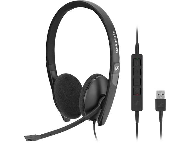 Sennheiser SC 160 USB (508315) - Double-Sided (Binaural) Headset for Business Professionals | with HD Stereo Sound, Noise Canceling Microphone, & USB Connector (Black), Black