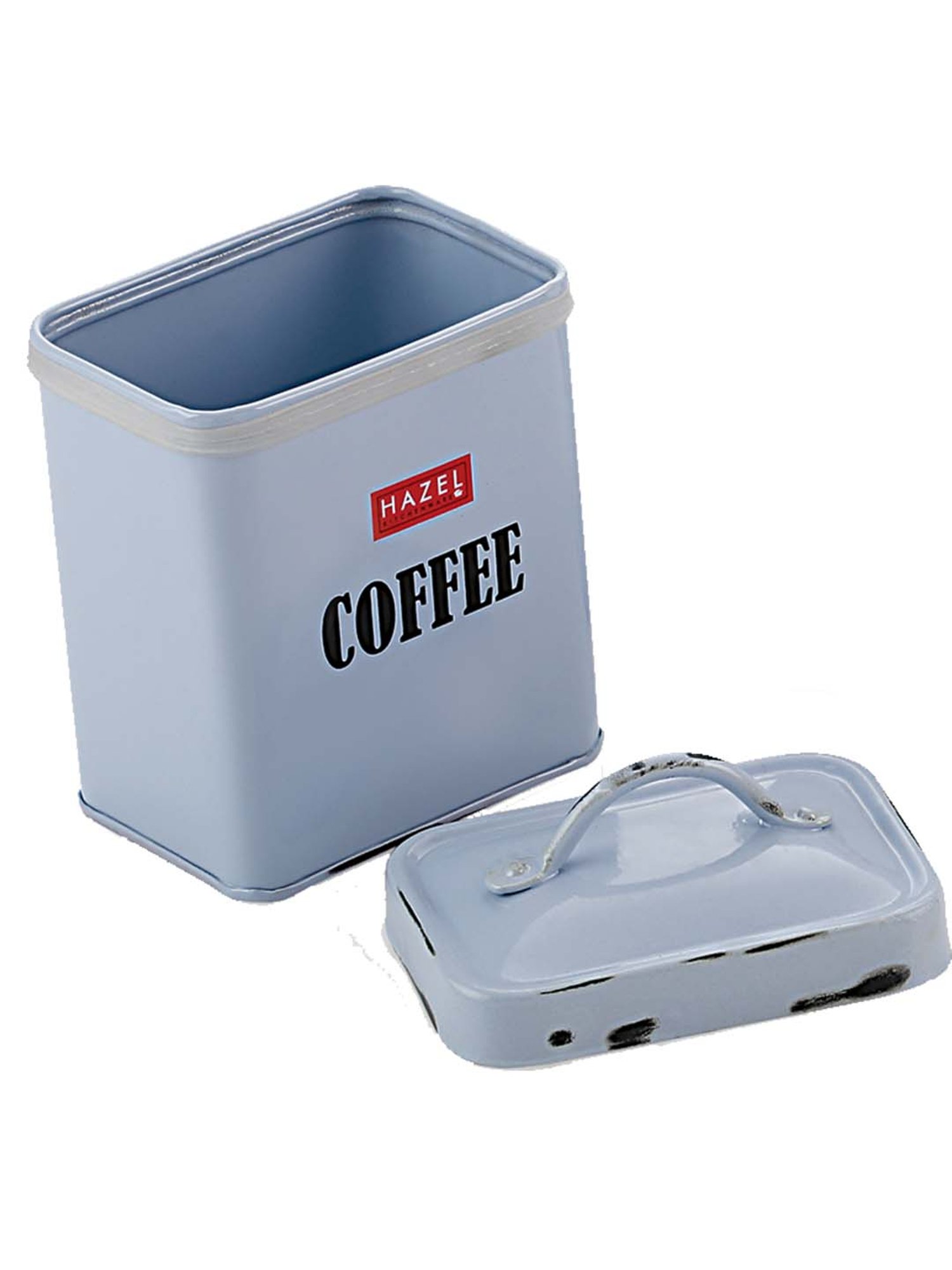 HAZEL Antique Rectangle Coffee Storage Canister Container With Handle, 1150ML, Blue
