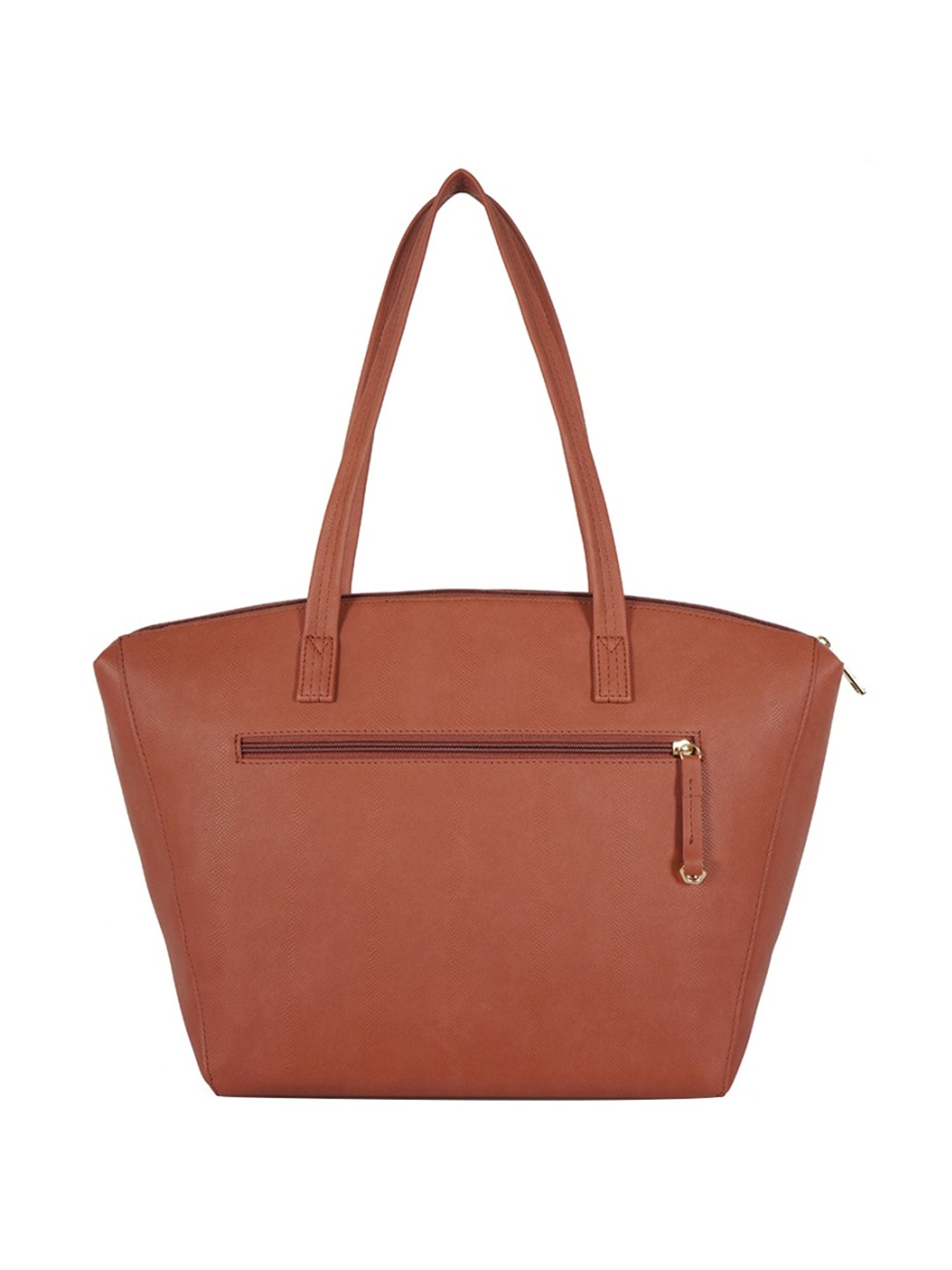 Baggit Lyle Trivago Red Wood Solid Medium Tote Handbag