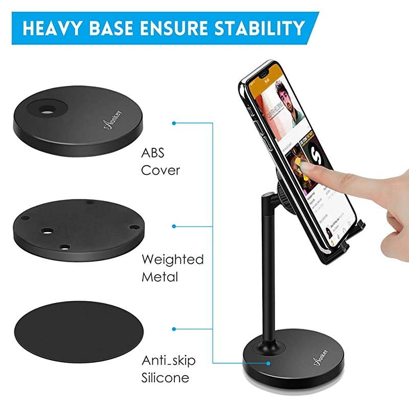 Adjustable Cell Phone Stand Desk Cellphone Holder Compatible with iPhone Xs Max XS XR X 6 6S 7 8 Plus All Android Smartphone iPad Other 713 Tablets