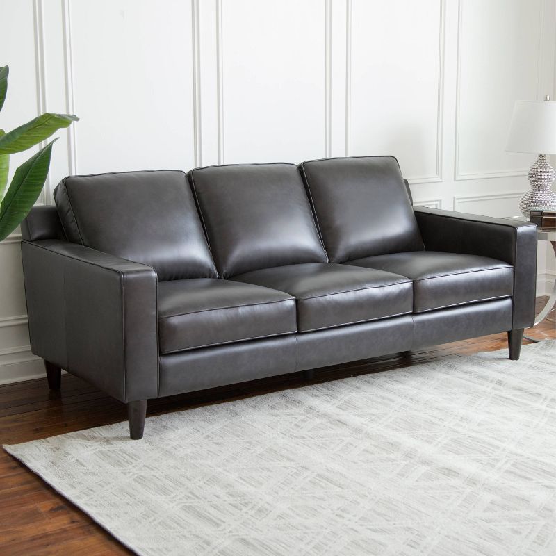 Olivia Top Grain Leather Sofa Gray - Abbyson Living