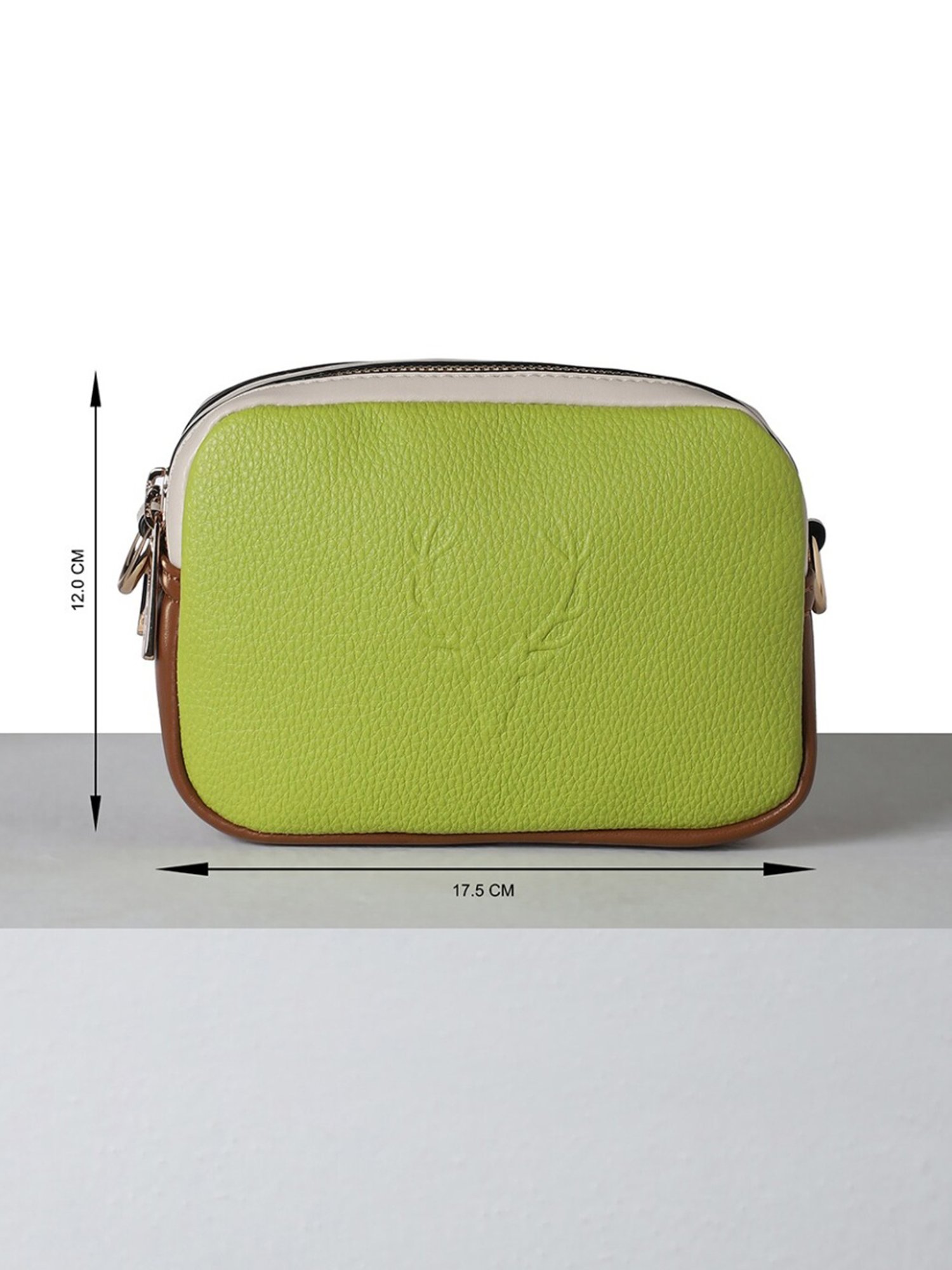 Allen Solly Green Solid Medium Sling Handbag