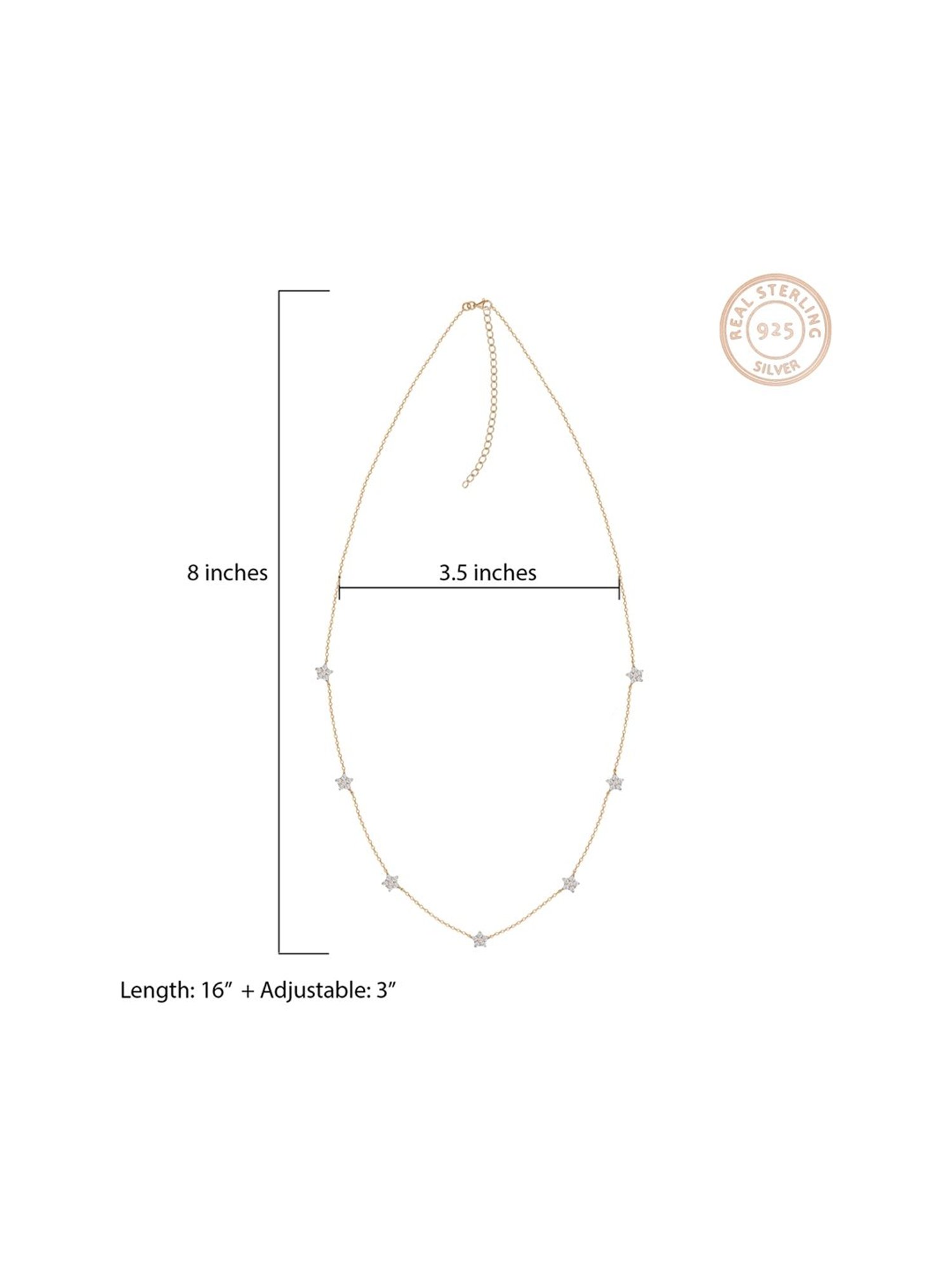 GIVA Anushka's 92.5 Sterling Silver Golden Star Constellation Necklace for Women