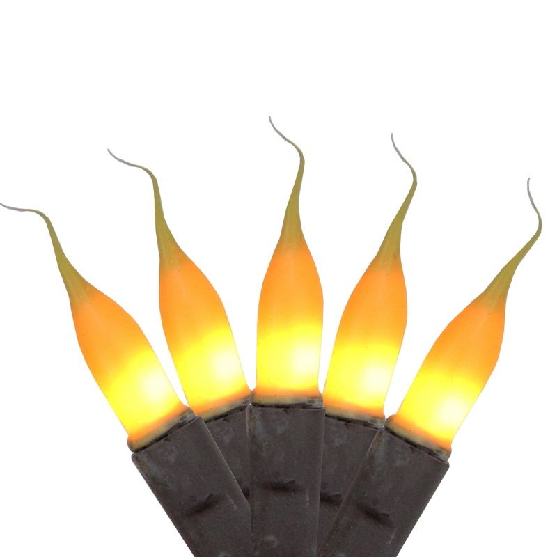 Darice 20ct Mini Silicone Flame Bulb String Lights Amber - 6.5' Brown Wire
