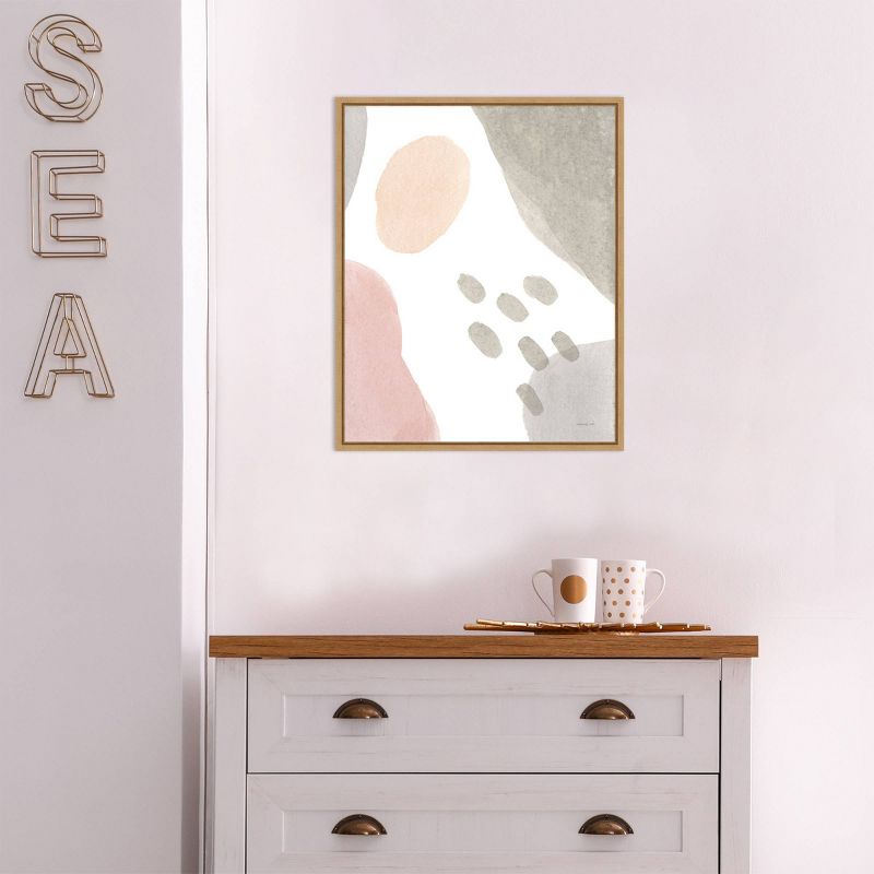 16" x 20" Abstract Pastel Tidepool II by Danhui Nai Framed Wall Canvas - Amanti Art