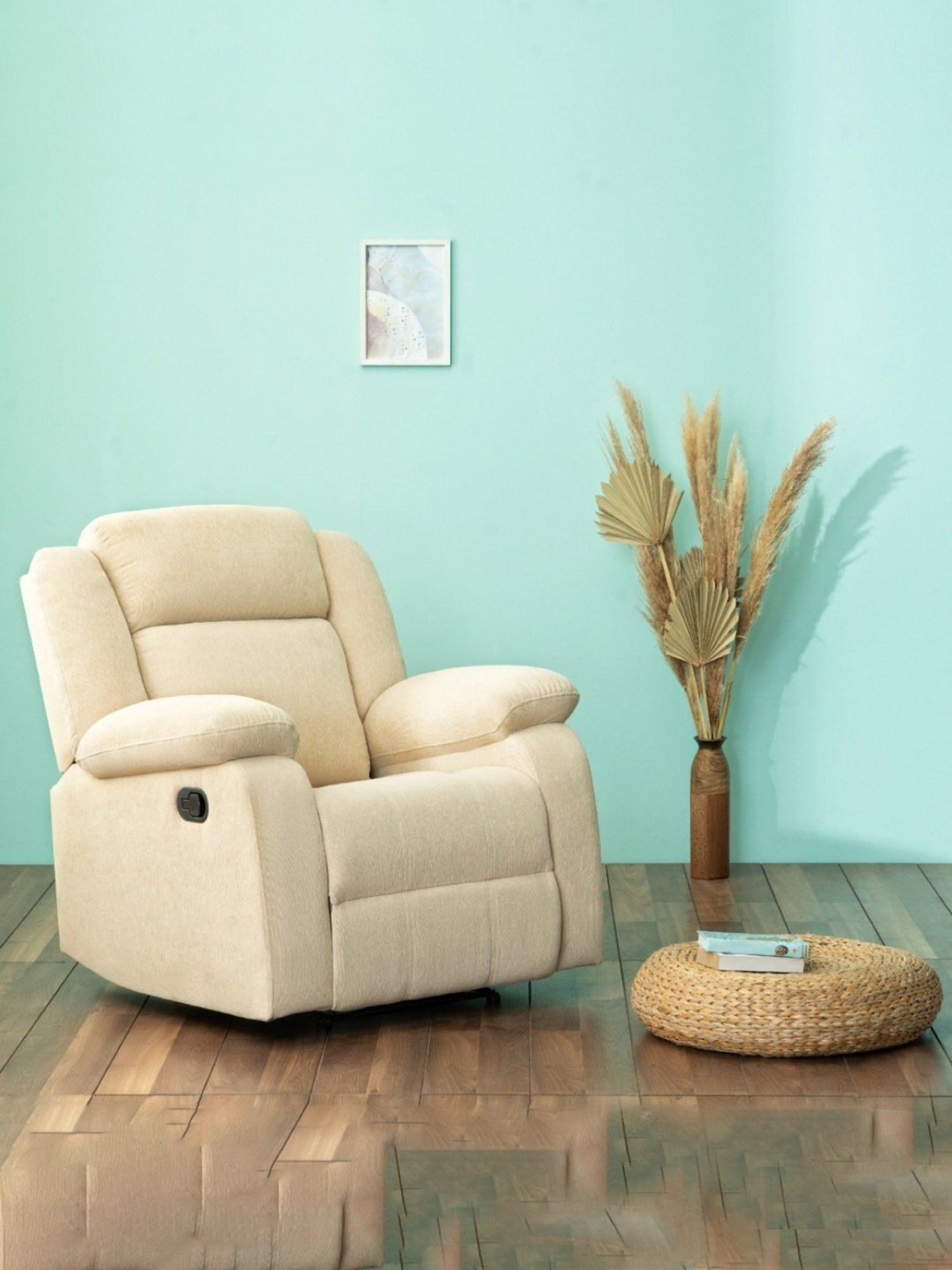Duroflex Avalon Beige Pinewood Single Seater Recliner