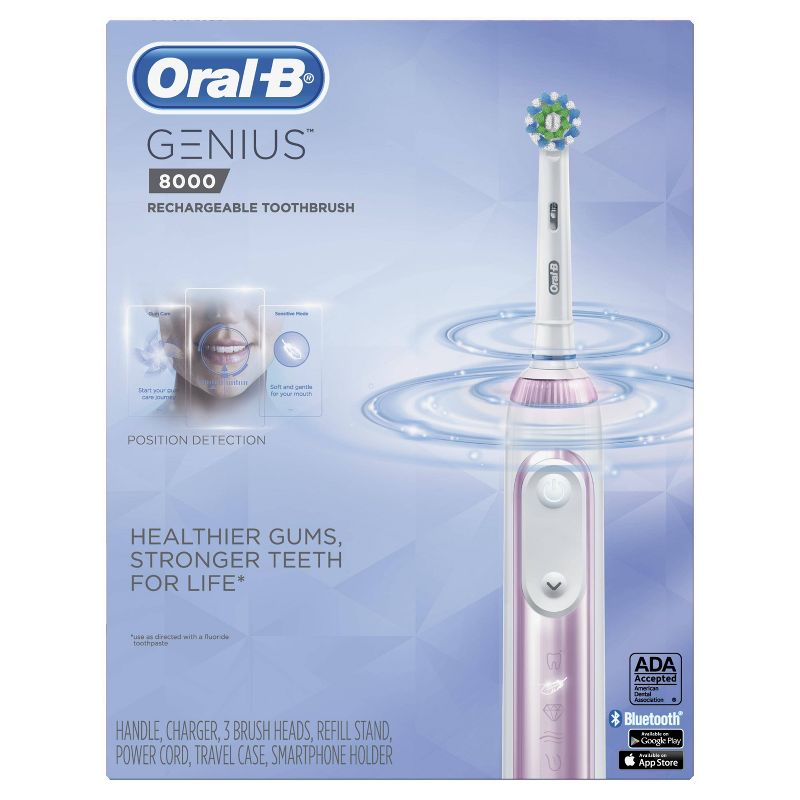 Oral-B Genius 8000 Electronic Toothbrush Powered by Braun Sakura Pink