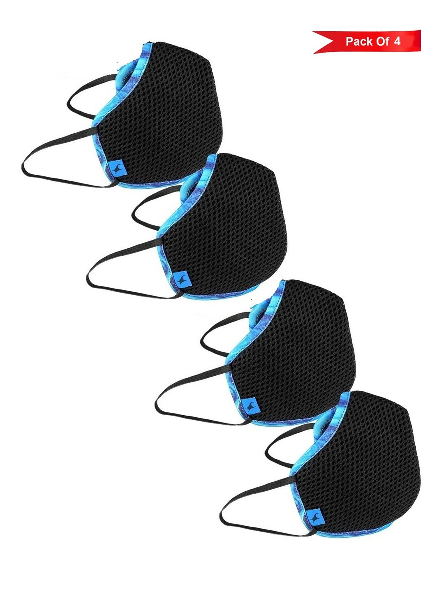 Fastrack 4 Layered Reusable Face Mask -Pack of 4