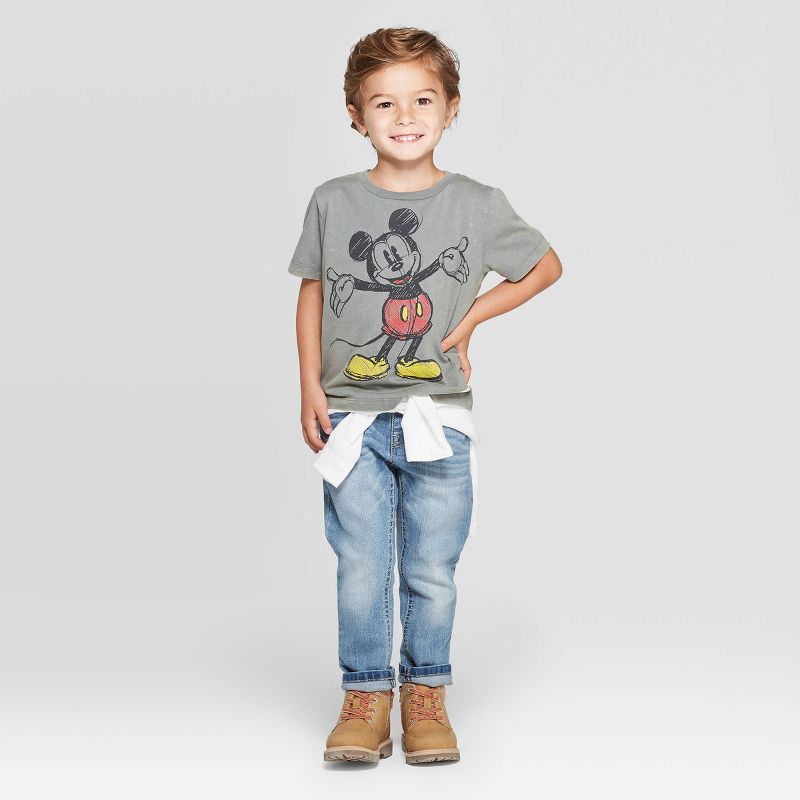 Boys' Disney Vintage Mickey Sketch Short Sleeve Graphic T-Shirt - Gray M