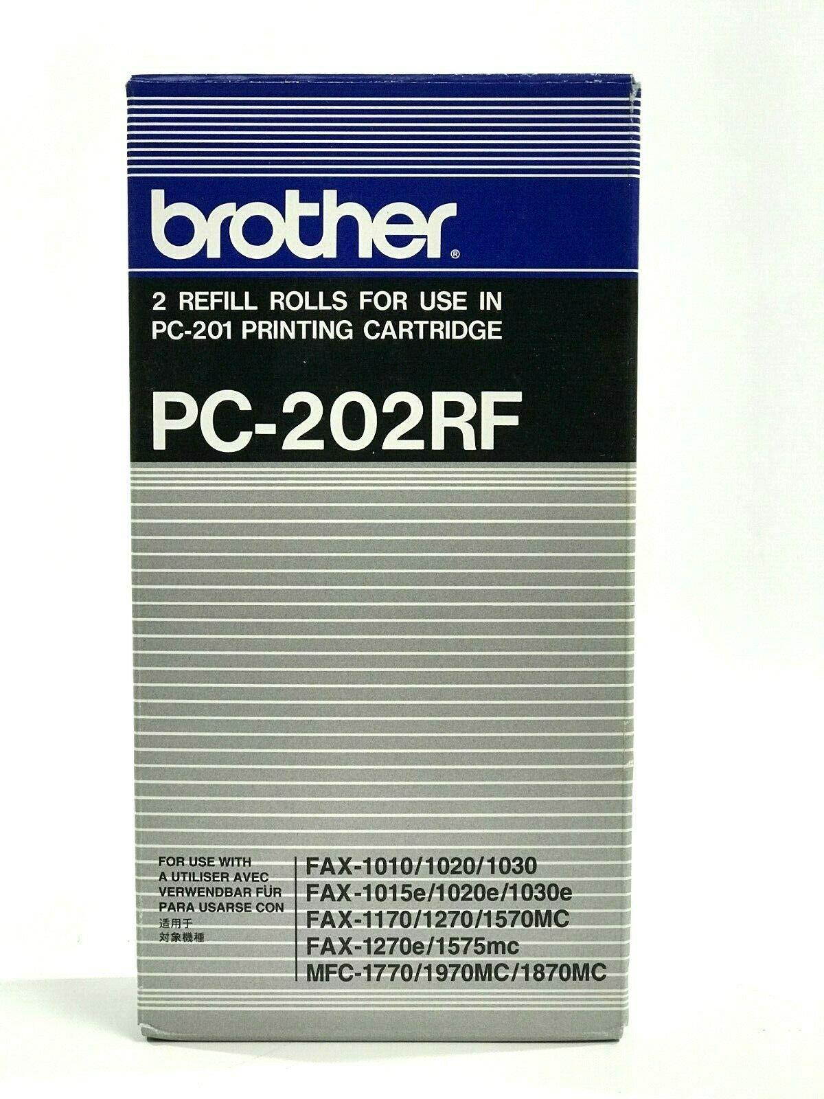 Brother 2 Pack Rolls PC-202RF Black Thermal Fax Ribbon Brother Printer PC-201