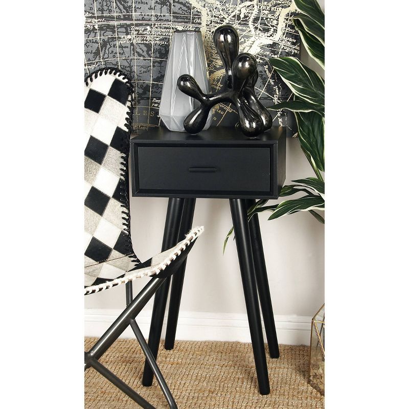 Modern Drawer Wooden Accent Table Black - Olivia & May