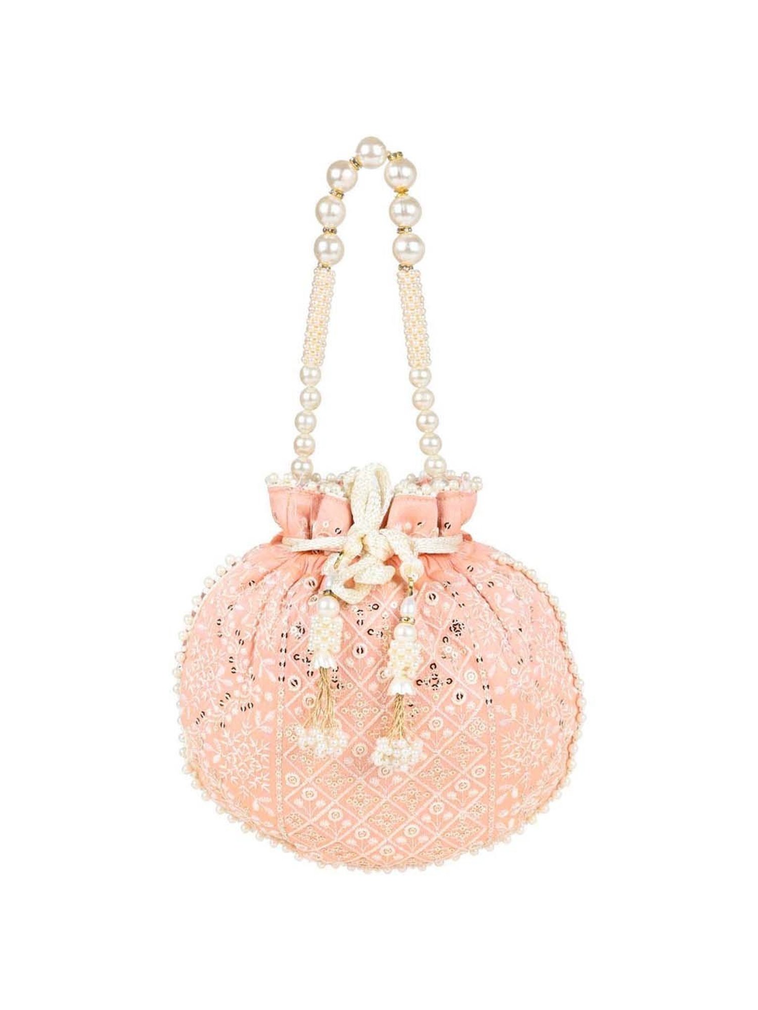 Rocia by Regal Peach Embellished Potli