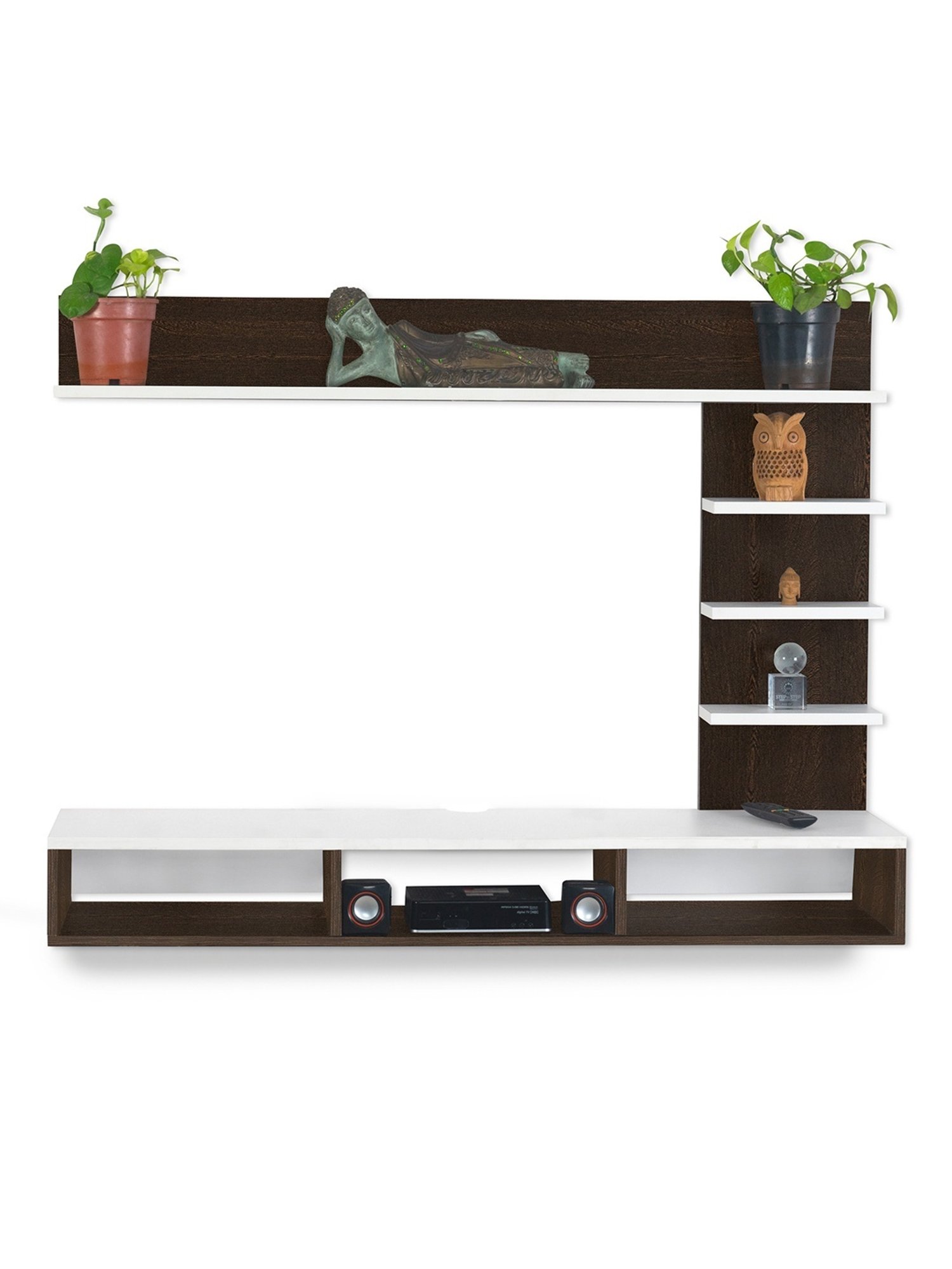 Delite Kom Flex Flowery Wenge & Acacia Dark Engineered Wood TV Entertainment Unit