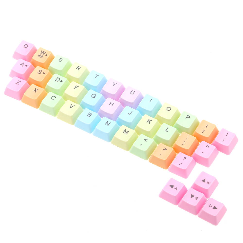 PC Desktop Mechanical Keyboard Cherry MX Switch Rainbow PBT Key Cap 37 Key with Keycap Puller for RGB keyboard
