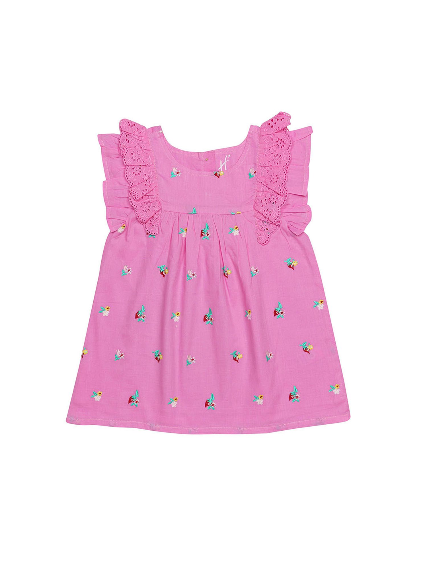 H by Hamleys Girls Pink Embroidered Top