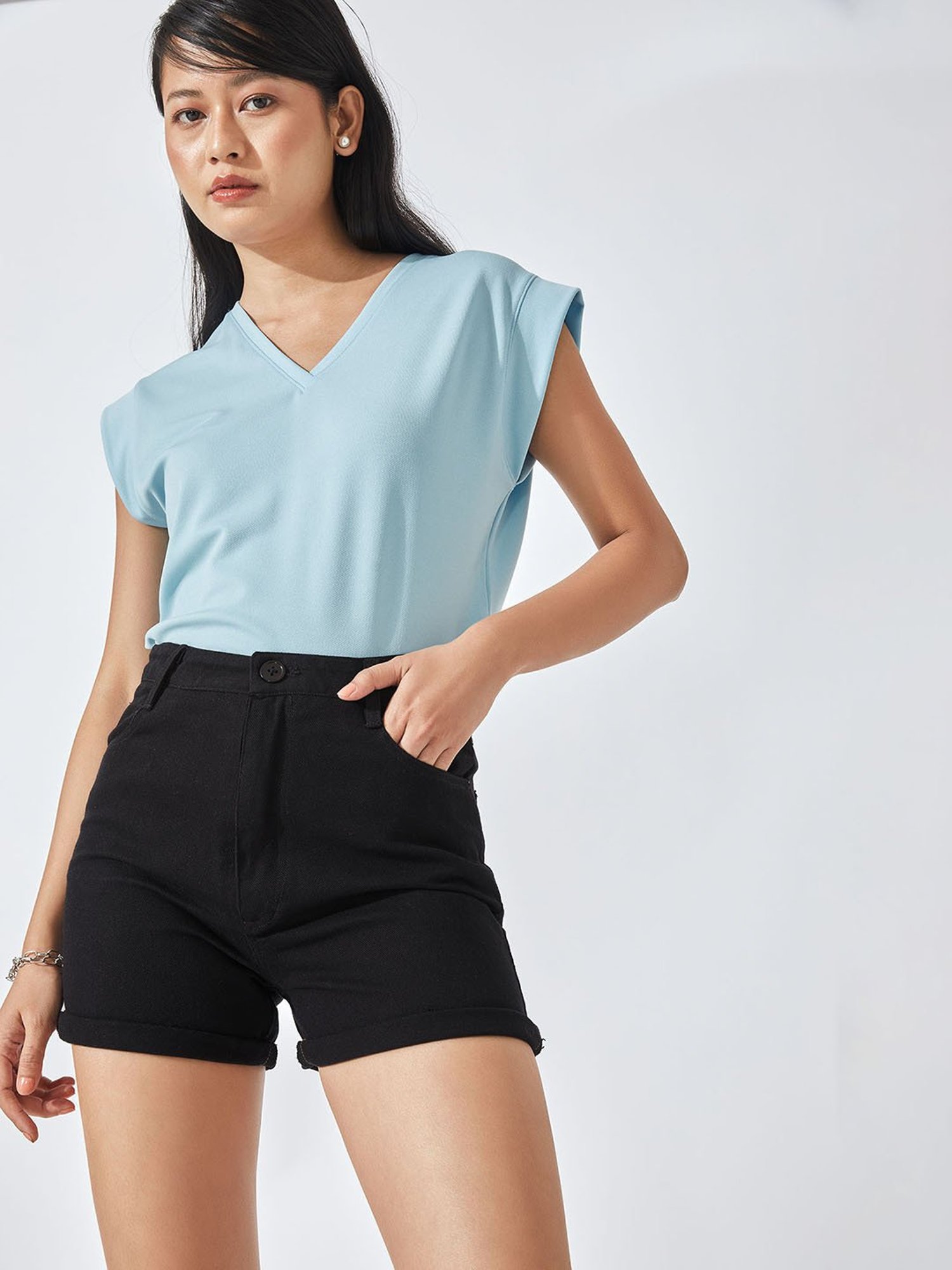 The Label Life Black Denim Shorts