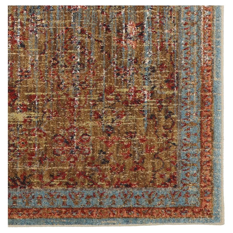 5'X7' Floral Woven Area Rug Aqua - Karastan