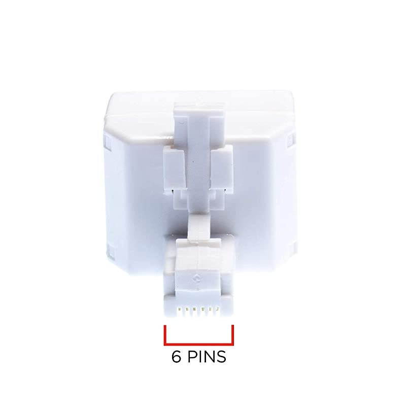 Jack Phone Wall Adapter 2 Pack White 2Way Phone Splitter 2 Lines Wall Jack Phone RJ11 Adapter