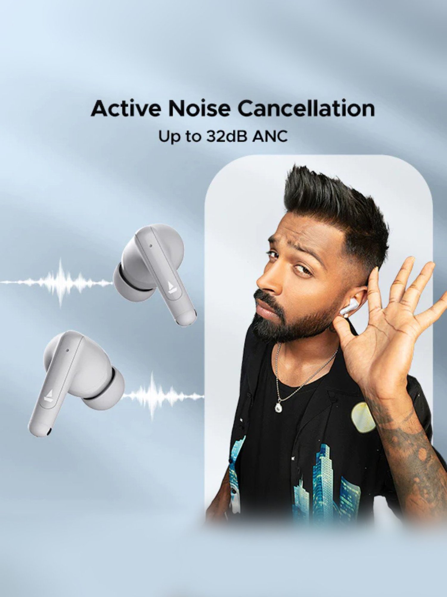 Boat Airdopes Unity ANC In Ear BT Earbuds with Up to 50H Total Playback