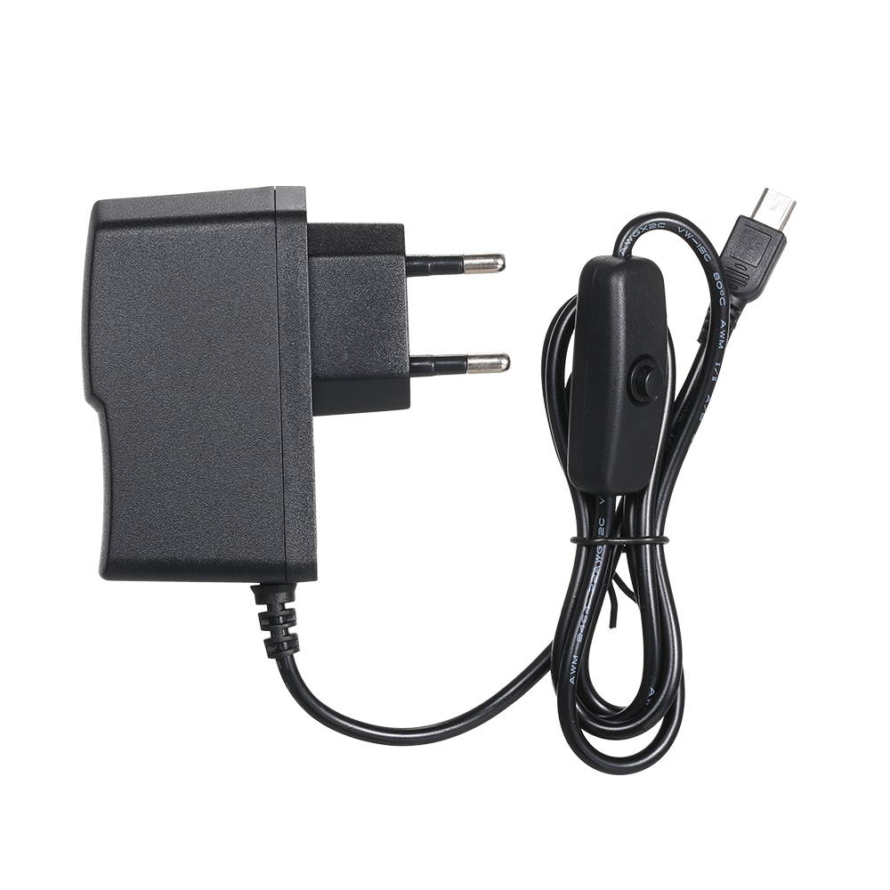 5V 2.5A EU Plug Micro USB Charger Power Supply Adapter Charging Cable for Raspberry Pi 3 Portable Plug ON/OFF Switch