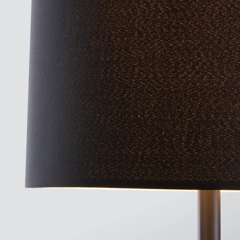 61.5" Amelia Modern Floor Lamp with Table and Built-In USB Matte Black/White Marble - Versanora