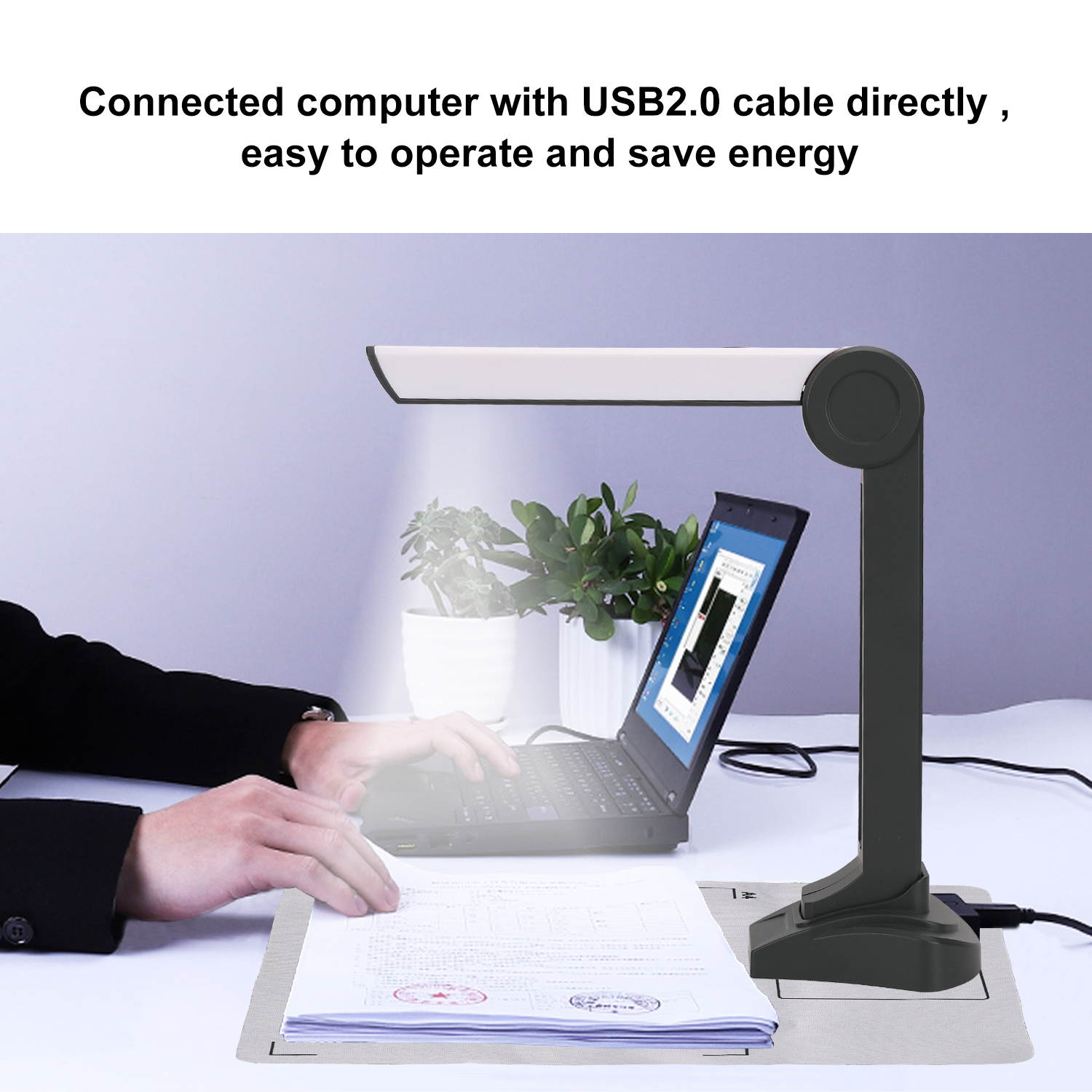 eloam Mini Document Camera Scanner S200L,OCR,USB Time Shooting,Video Recording for Office Teaching Education Presentation Solution