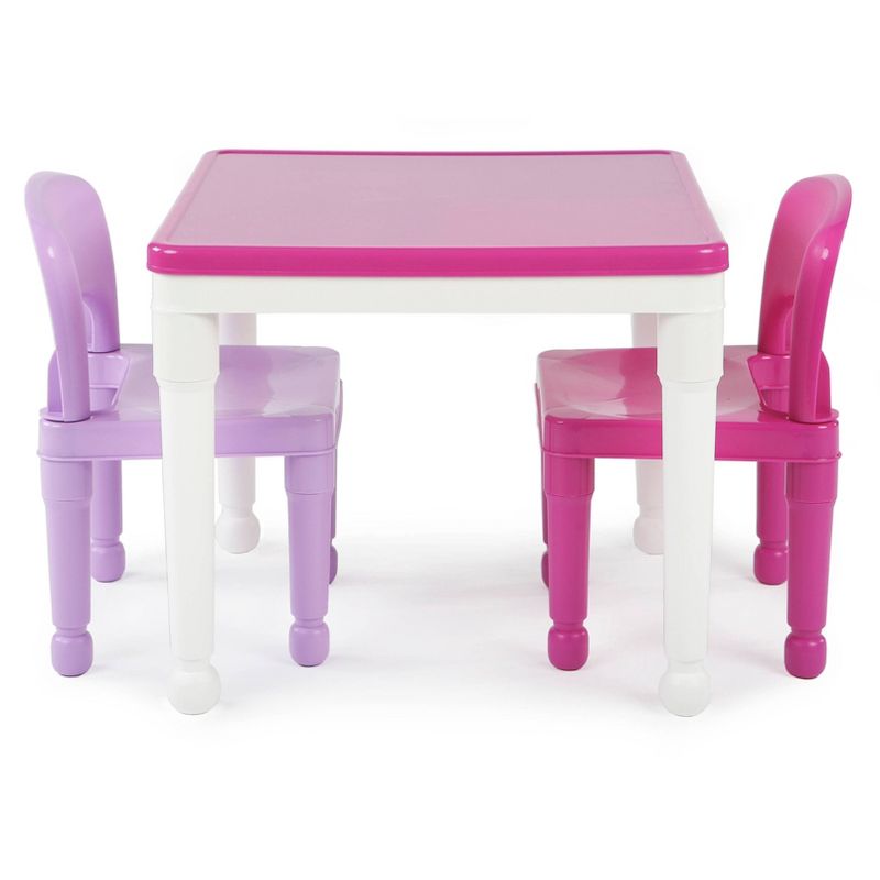 3pc 2 in 1 Square Activity Table with Chairs Pink/Purple - Humble Crew