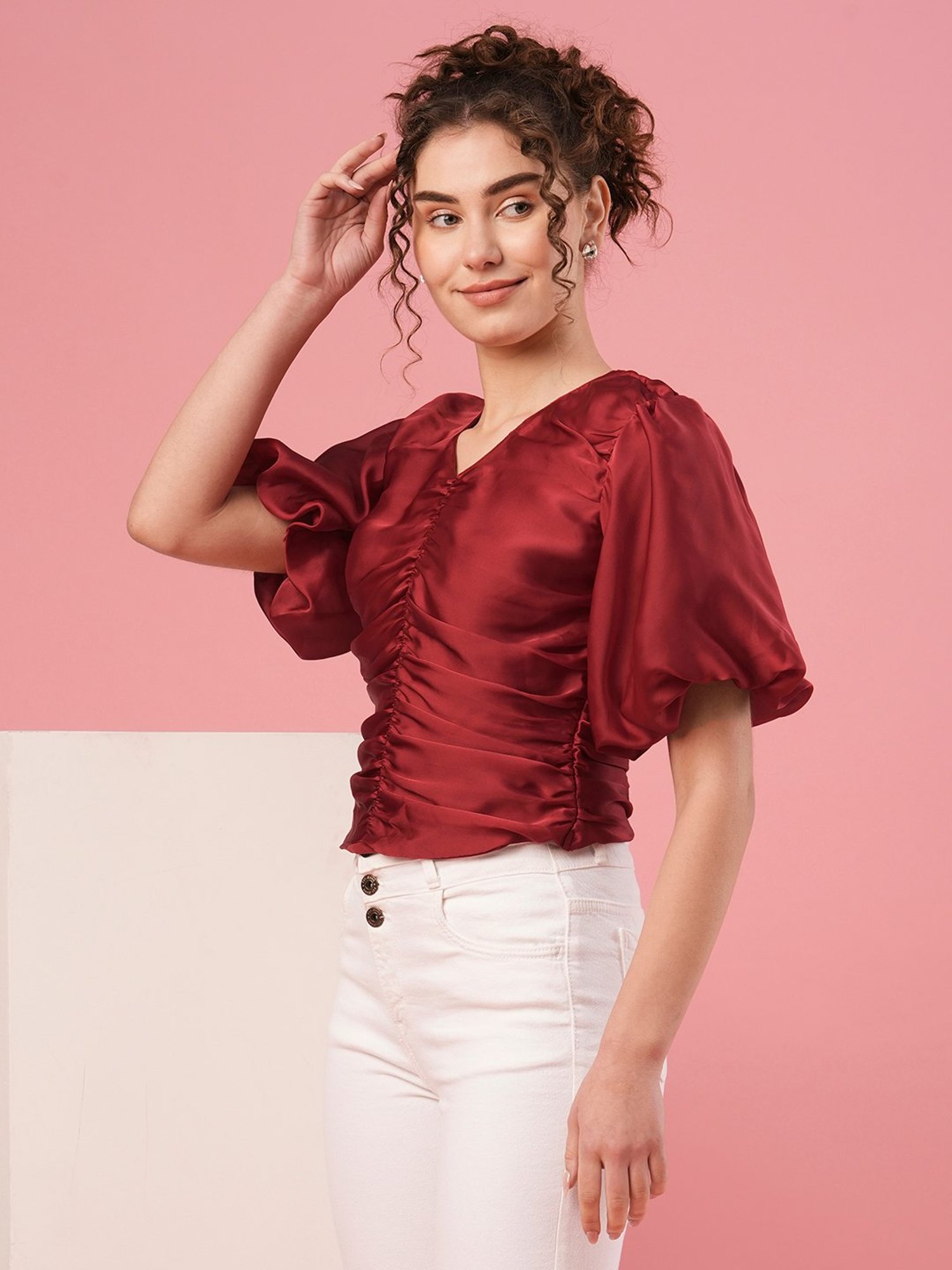 Globus Red Regular Fit Top