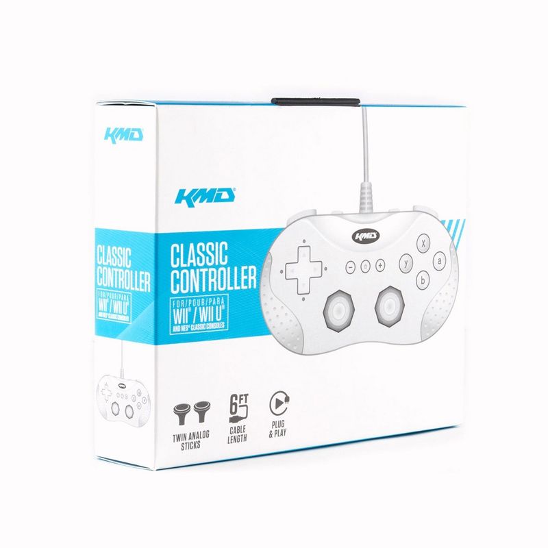 KMD Classic Wired Controller Gamepad Compatible with Nintendo Wii / Wii U - White