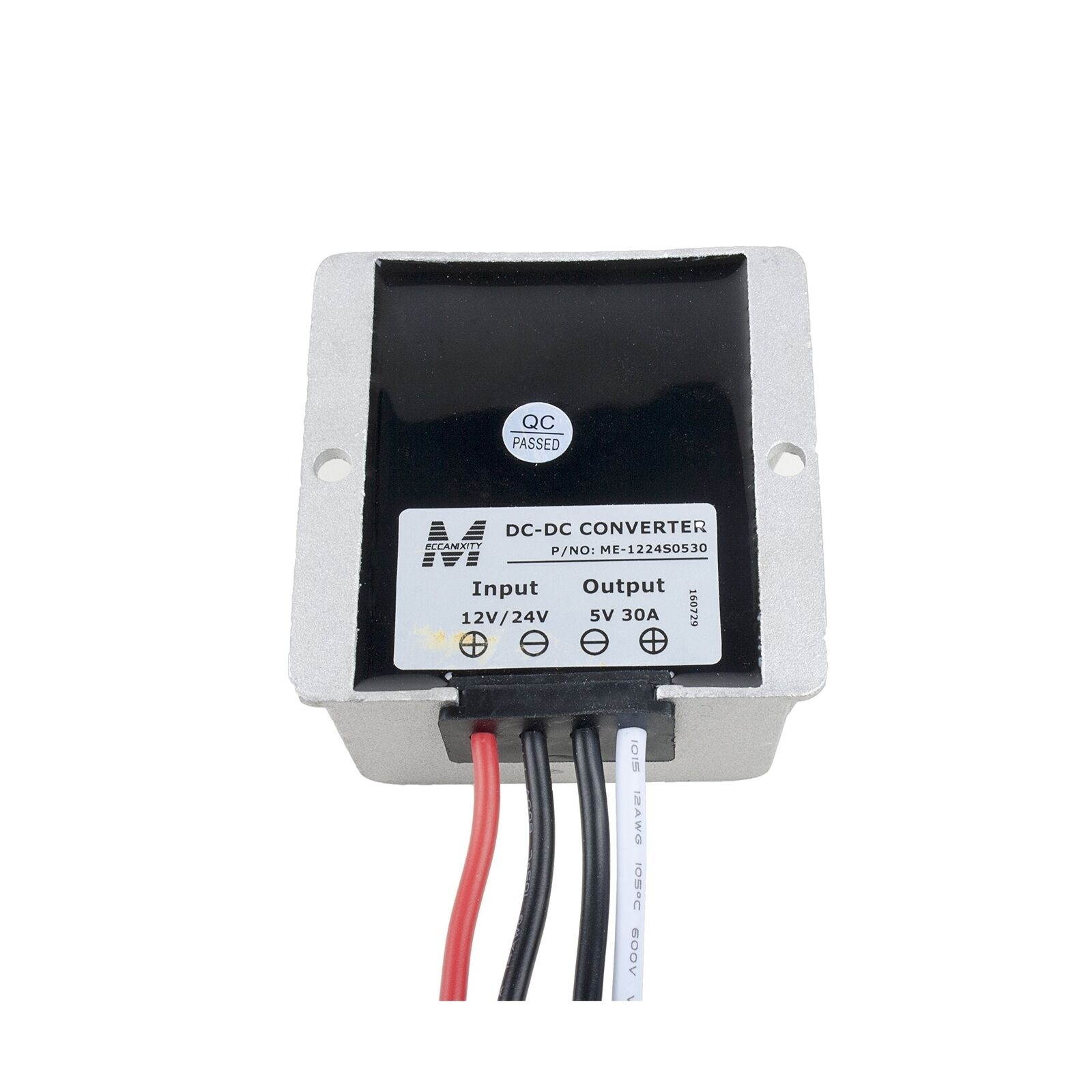 uxcell DC12V/24V (10V~32V) Step-Down to DC 5V 30A 150W Waterproof Car Power S...