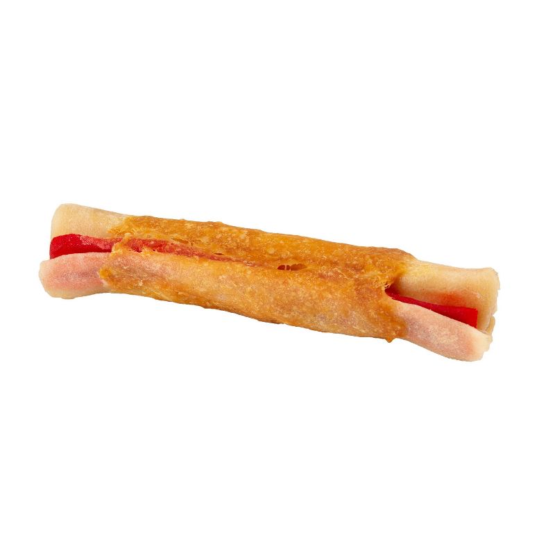 Good N Fun Large Triple Flavored Pork, Beef, and Chicken Wrapped Roll Rawhide Dog Treats - 2ct