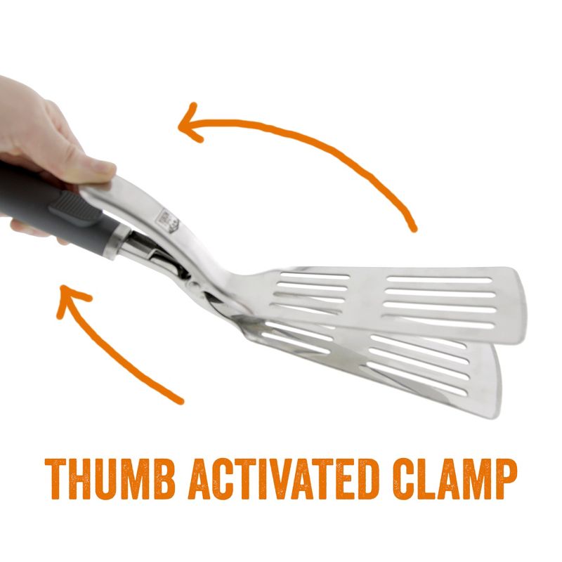 Yukon Glory Premium Stainless Steel Grip Tongs Spatula with Secure Grip Handle, Easily Flips Burgers