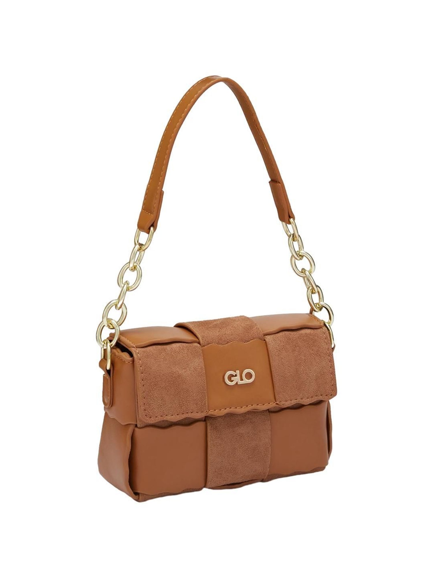 Globus Brown Textured Medium Handbag
