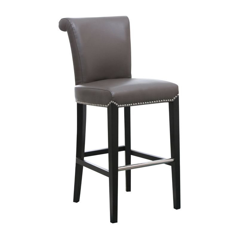 Aurora Leather Barstool Gray - Abbyson Living