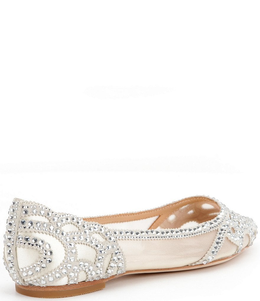 Badgley Mischka Gigi Rhinestone-Embellished Pointed-Toe Flats