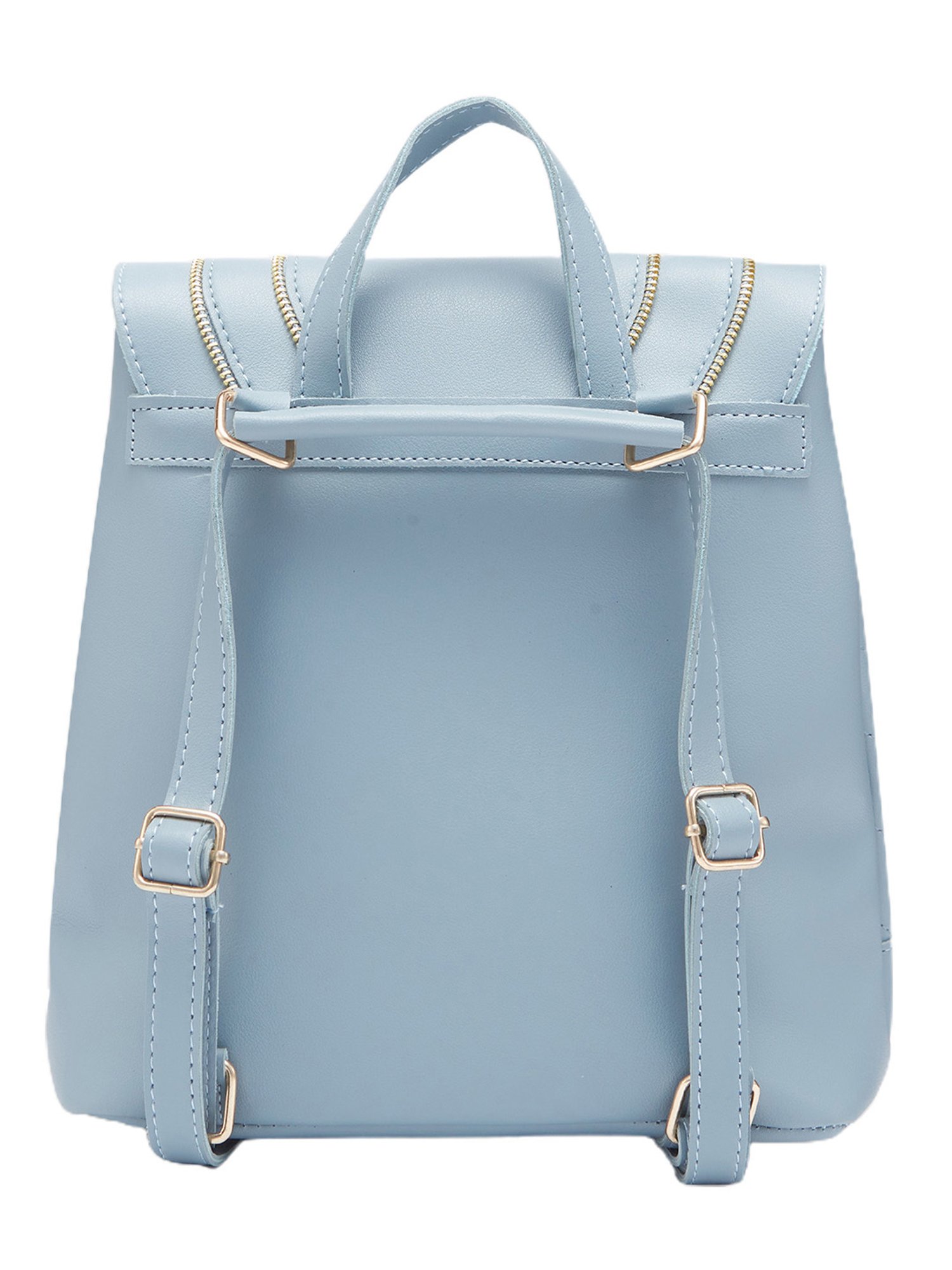 Globus Women Blue Solid Vegan Leather Backpack