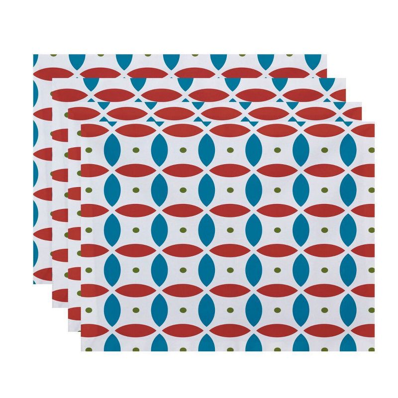 Set of 4 Turquoise Geometric Placemat - E by design