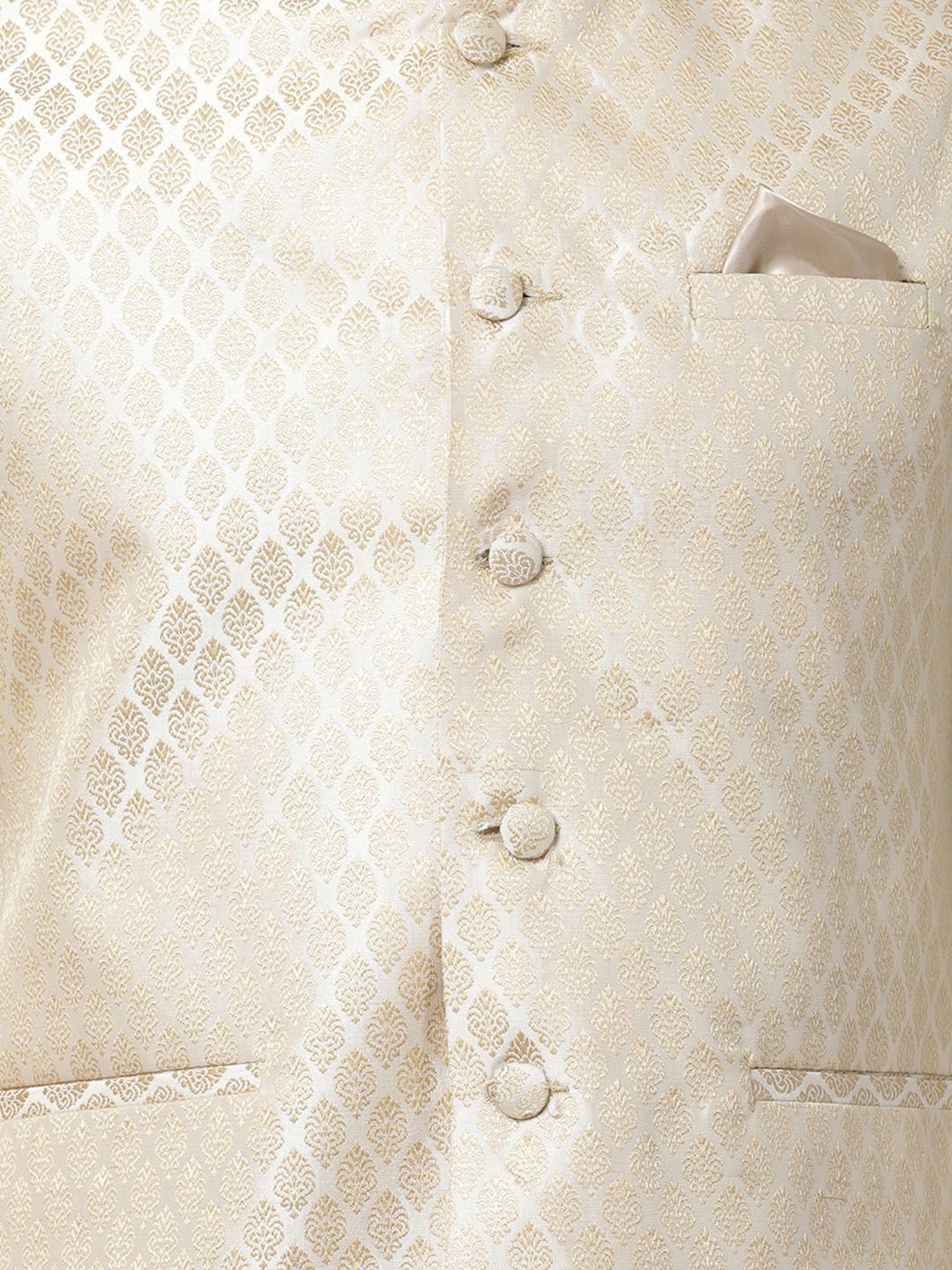 Vastramay White Cotton Straight Fit Embroidery Ethnic Suits