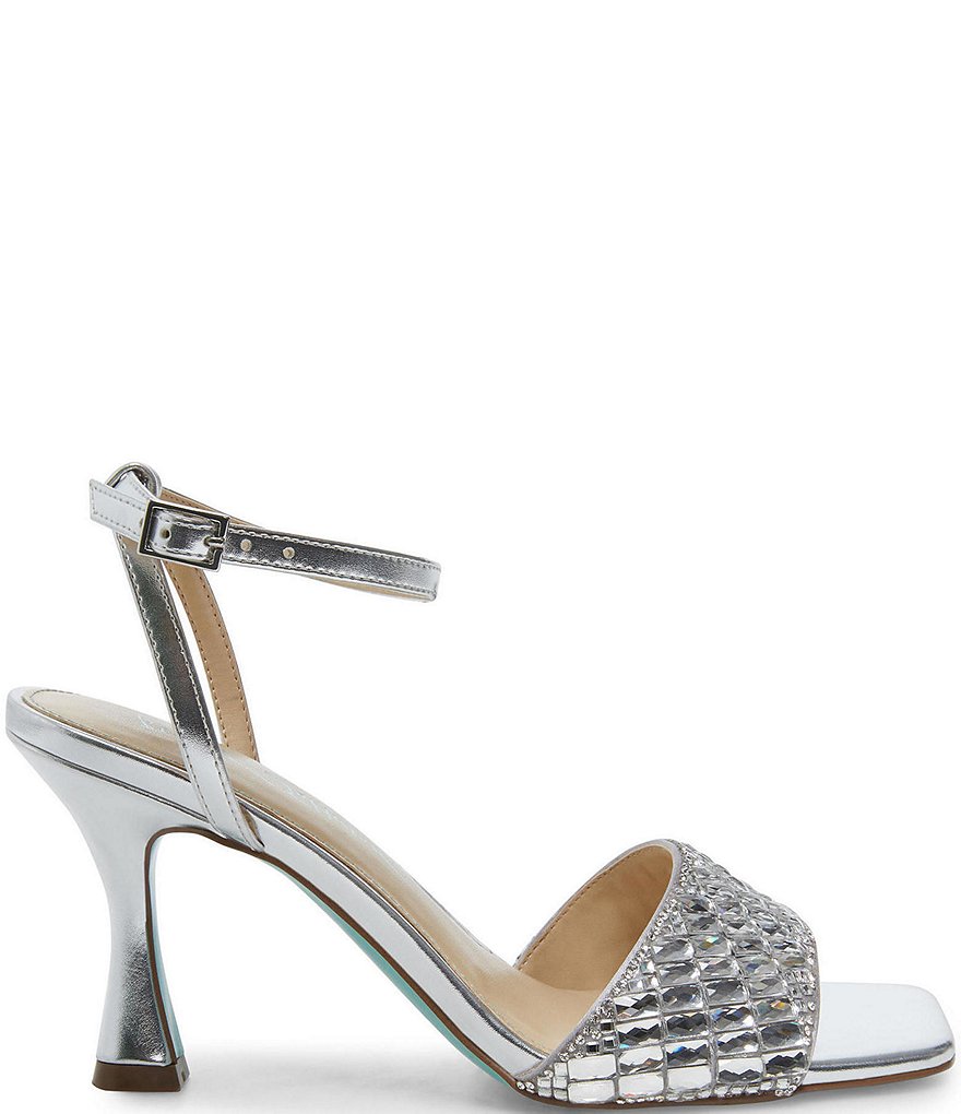 Blue by Betsey Johnson Britt Rhinestone Square Toe Dress Sandals
