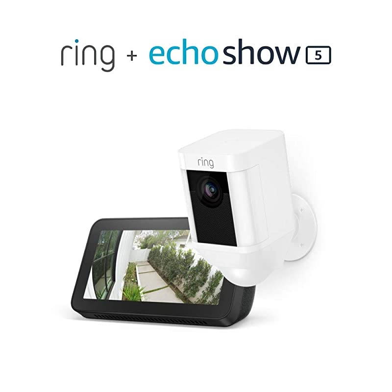 Spotlight Cam Battery White with Echo Show 5 Charcoal