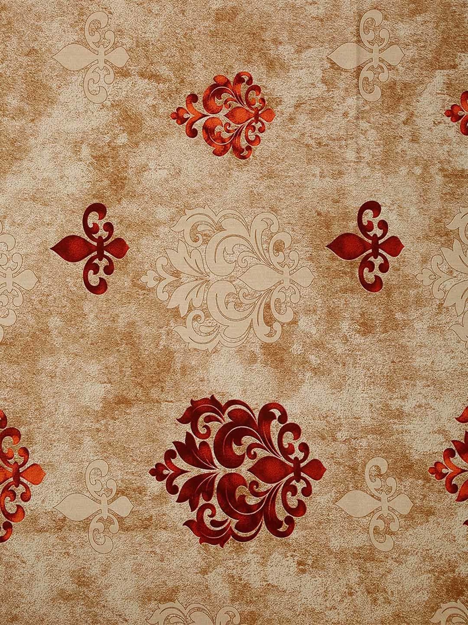 Swayam Zinnia Floral Brown 210 TC Cotton King Bedsheet with 2 Pillow Covers