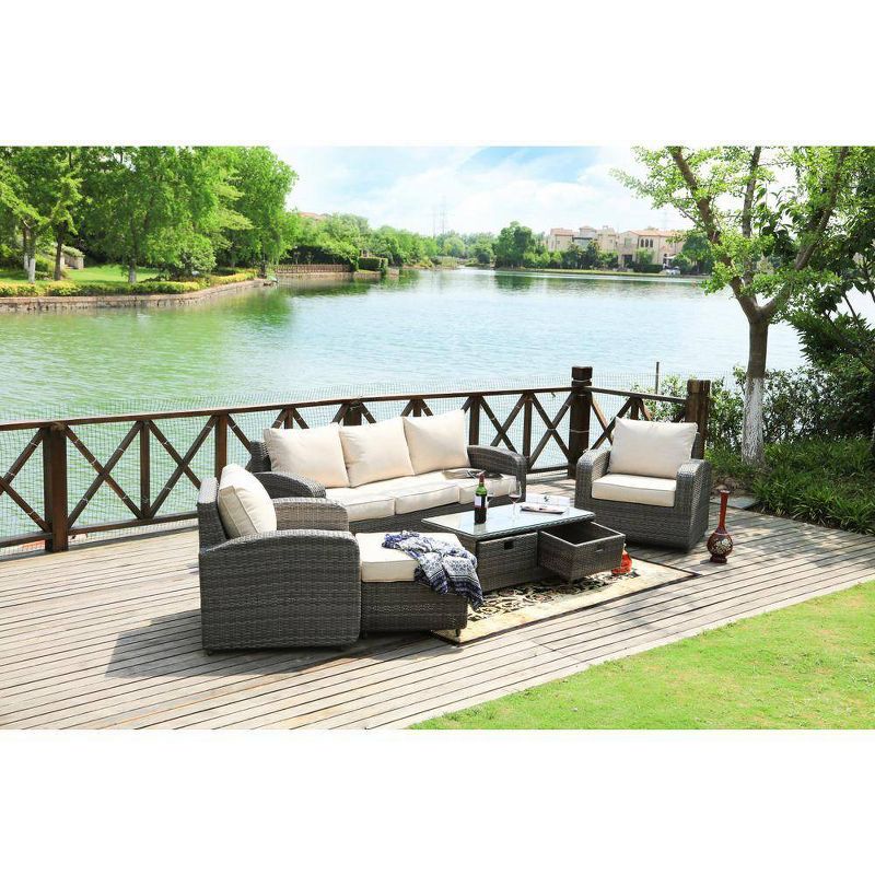 Pocahontas 5pc Wicker Patio Conversation Set - Direct Wicker