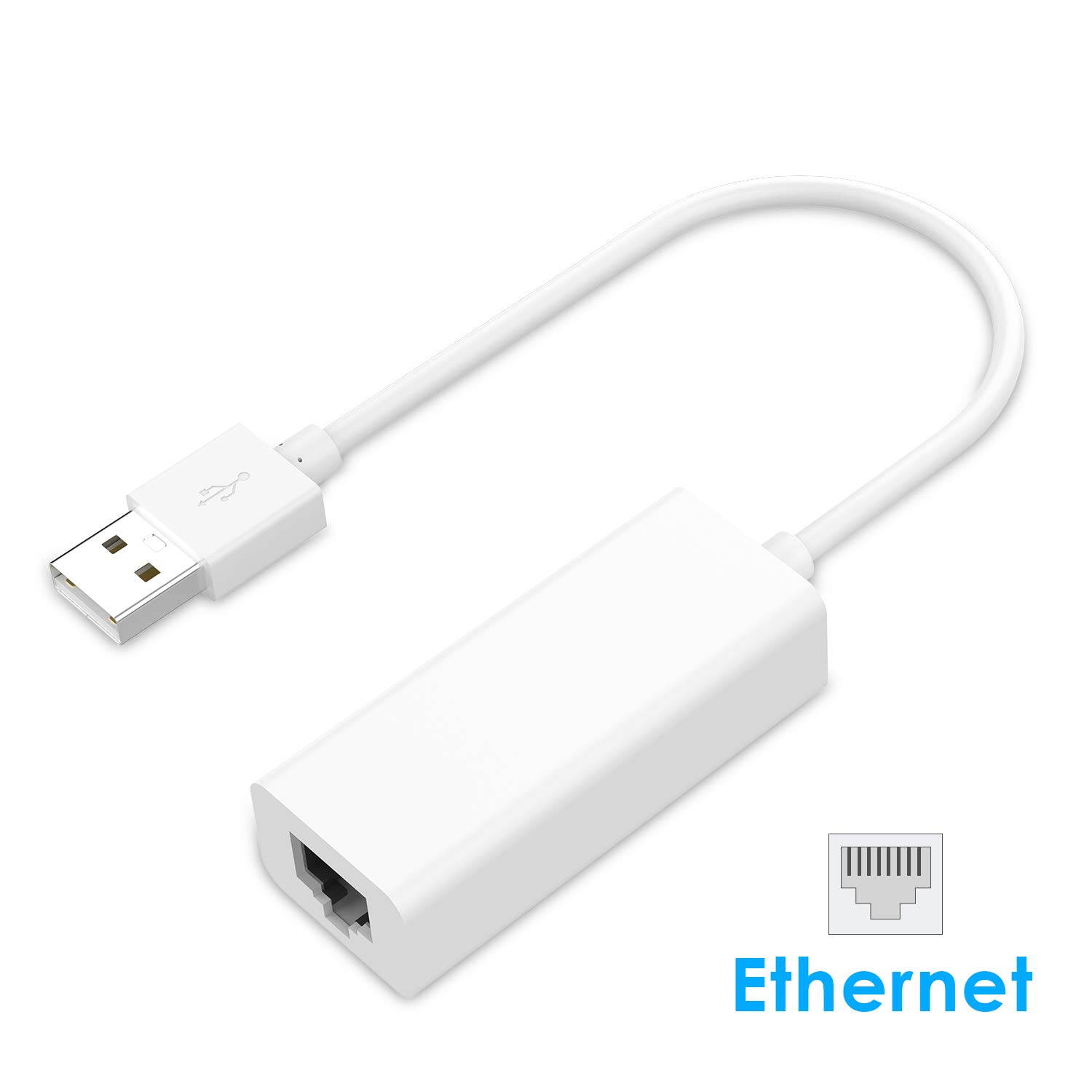 LENTION USB 2.0 to 10/100M Ethernet Adapter Laptop RJ45 LAN Network Extender Compatible MacBook Air/Pro (Previous Generation), Surface Laptop, Chromebook, More (White)