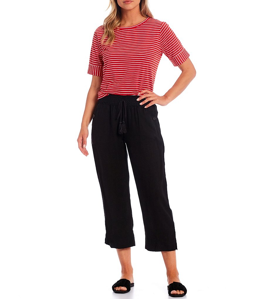 Westbound Petite Size Linen Capri Pants
